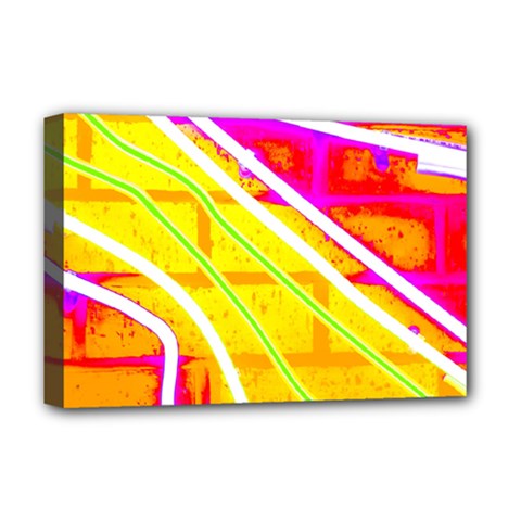 Pop Art Neon Wall Deluxe Canvas 18  X 12  (stretched) by essentialimage365