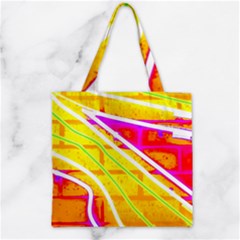 Pop Art Neon Wall Zipper Grocery Tote Bag by essentialimage365