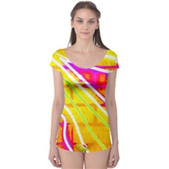 Pop Art Neon Wall Boyleg Leotard  by essentialimage365