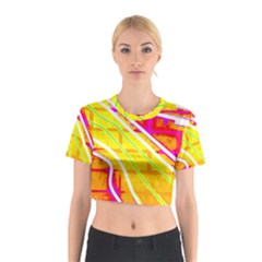 Pop Art Neon Wall Cotton Crop Top by essentialimage365