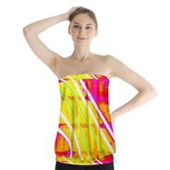 Pop Art Neon Wall Strapless Top by essentialimage365