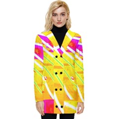 Pop Art Neon Wall Button Up Hooded Coat 