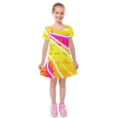 Pop Art Neon Wall Kids  Short Sleeve Velvet Dress by essentialimage365