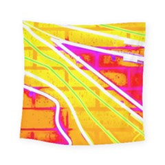 Pop Art Neon Wall Square Tapestry (small) by essentialimage365