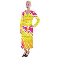 Pop Art Neon Wall Velvet Maxi Wrap Dress by essentialimage365