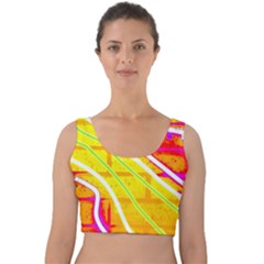 Pop Art Neon Wall Velvet Crop Top by essentialimage365