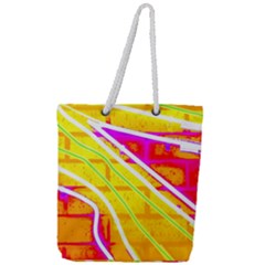 Pop Art Neon Wall Full Print Rope Handle Tote (large) by essentialimage365