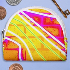 Pop Art Neon Wall Horseshoe Style Canvas Pouch by essentialimage365