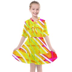 Pop Art Neon Wall Kids  All Frills Chiffon Dress