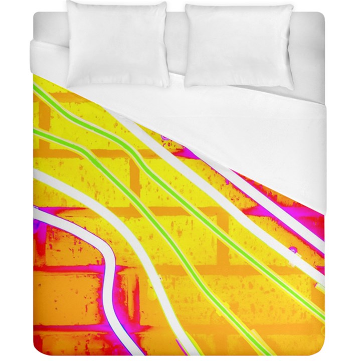 Pop Art Neon Wall Duvet Cover (California King Size)