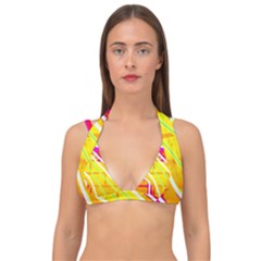 Pop Art Neon Wall Double Strap Halter Bikini Top by essentialimage365