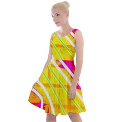 Pop Art Neon Wall Knee Length Skater Dress by essentialimage365