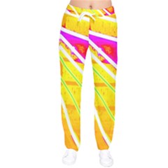 Pop Art Neon Wall Women Velvet Drawstring Pants by essentialimage365