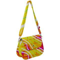 Pop Art Neon Wall Saddle Handbag by essentialimage365