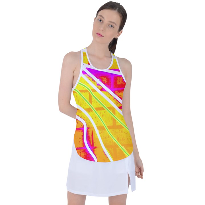 Pop Art Neon Wall Racer Back Mesh Tank Top