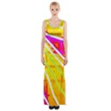 Pop Art Neon Wall Thigh Split Maxi Dress View1