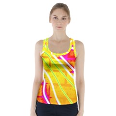 Pop Art Neon Wall Racer Back Sports Top by essentialimage365