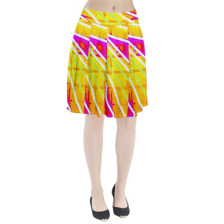 Pop Art Neon Wall Pleated Skirt