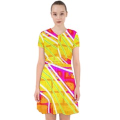 Pop Art Neon Wall Adorable In Chiffon Dress by essentialimage365