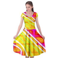 Pop Art Neon Wall Cap Sleeve Wrap Front Dress by essentialimage365