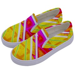 Pop Art Neon Wall Kids  Canvas Slip Ons by essentialimage365