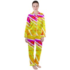 Pop Art Neon Wall Satin Long Sleeve Pajamas Set by essentialimage365