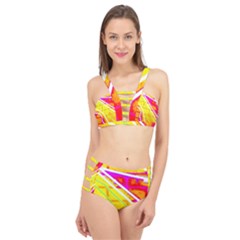 Pop Art Neon Wall Cage Up Bikini Set by essentialimage365