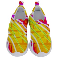 Pop Art Neon Wall Kids  Velcro No Lace Shoes by essentialimage365