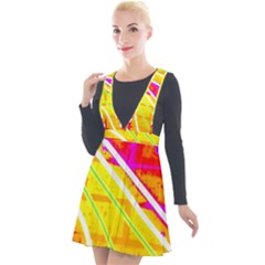 Pop Art Neon Wall Plunge Pinafore Velour Dress by essentialimage365