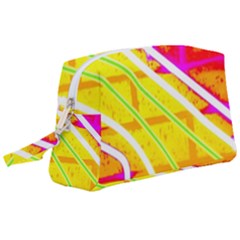 Pop Art Neon Wall Wristlet Pouch Bag (large) by essentialimage365