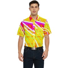 Pop Art Neon Wall Men s Short Sleeve Pocket Shirt  by essentialimage365