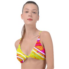 Pop Art Neon Wall Knot Up Bikini Top by essentialimage365