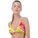 Pop Art Neon Wall Knot Up Bikini Top View1