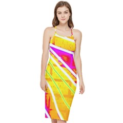 Pop Art Neon Wall Bodycon Cross Back Summer Dress