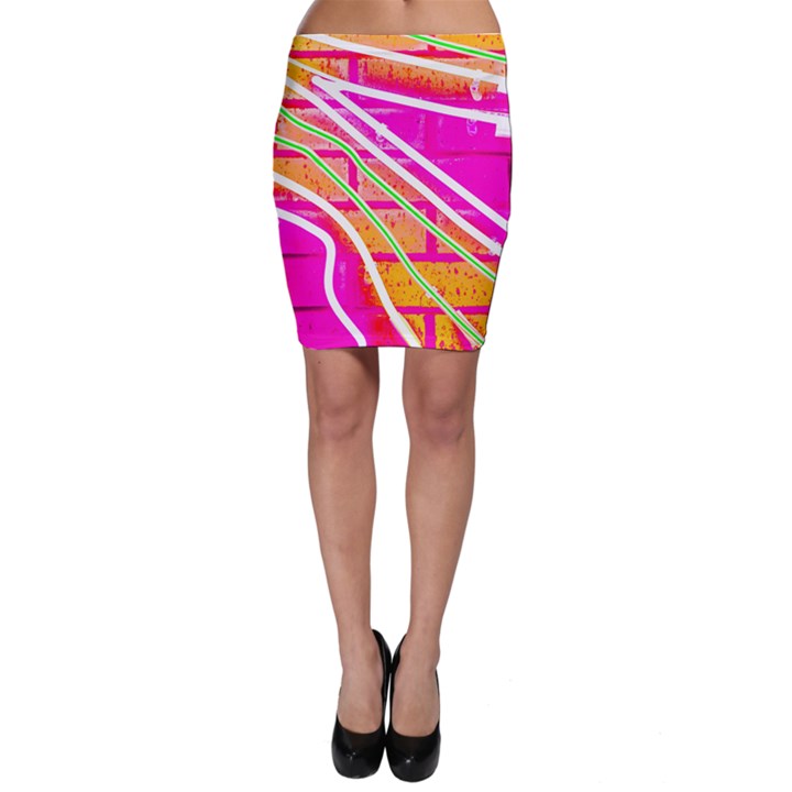 Pop Art Neon Wall Bodycon Skirt