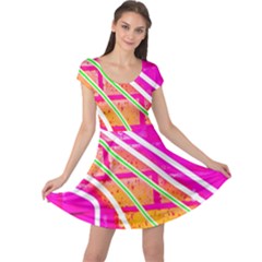 Pop Art Neon Wall Cap Sleeve Dress by essentialimage365