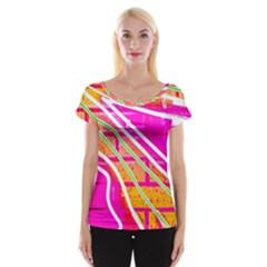 Pop Art Neon Wall Cap Sleeve Top by essentialimage365