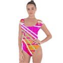 Pop Art Neon Wall Short Sleeve Leotard  View1