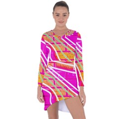 Pop Art Neon Wall Asymmetric Cut-out Shift Dress by essentialimage365