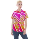 Pop Art Neon Wall Women s Short Sleeve Pocket Shirt View1