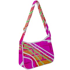 Pop Art Neon Wall Zip Up Shoulder Bag by essentialimage365