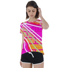 Pop Art Neon Wall Short Sleeve Foldover Tee