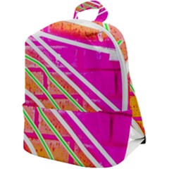 Pop Art Neon Wall Zip Up Backpack by essentialimage365