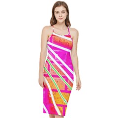 Pop Art Neon Wall Bodycon Cross Back Summer Dress