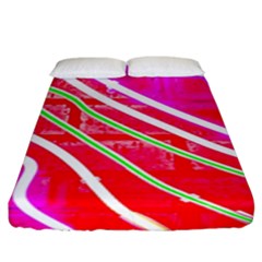 Pop Art Neon Wall Fitted Sheet (king Size) by essentialimage365