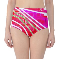 Pop Art Neon Wall Classic High-waist Bikini Bottoms by essentialimage365