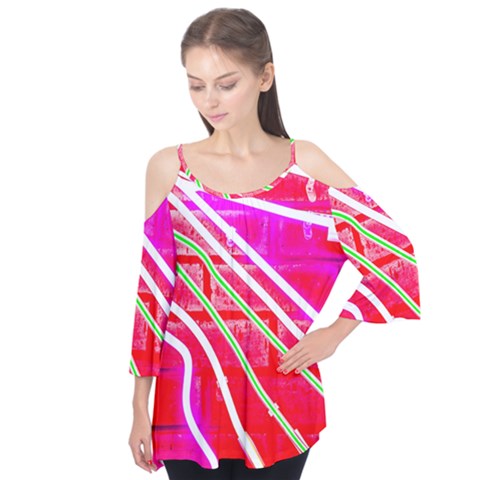 Pop Art Neon Wall Flutter Tees by essentialimage365