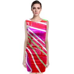 Pop Art Neon Wall Sleeveless Velvet Midi Dress by essentialimage365