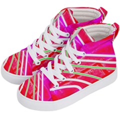 Pop Art Neon Wall Kids  Hi-top Skate Sneakers by essentialimage365