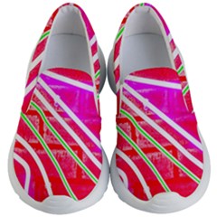 Pop Art Neon Wall Kids Lightweight Slip Ons by essentialimage365